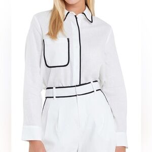 English Factory Binding Linen Shirt